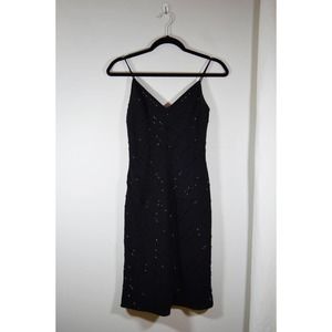 1990s Y2K vintage little black beaded dress Jones New York size 2
